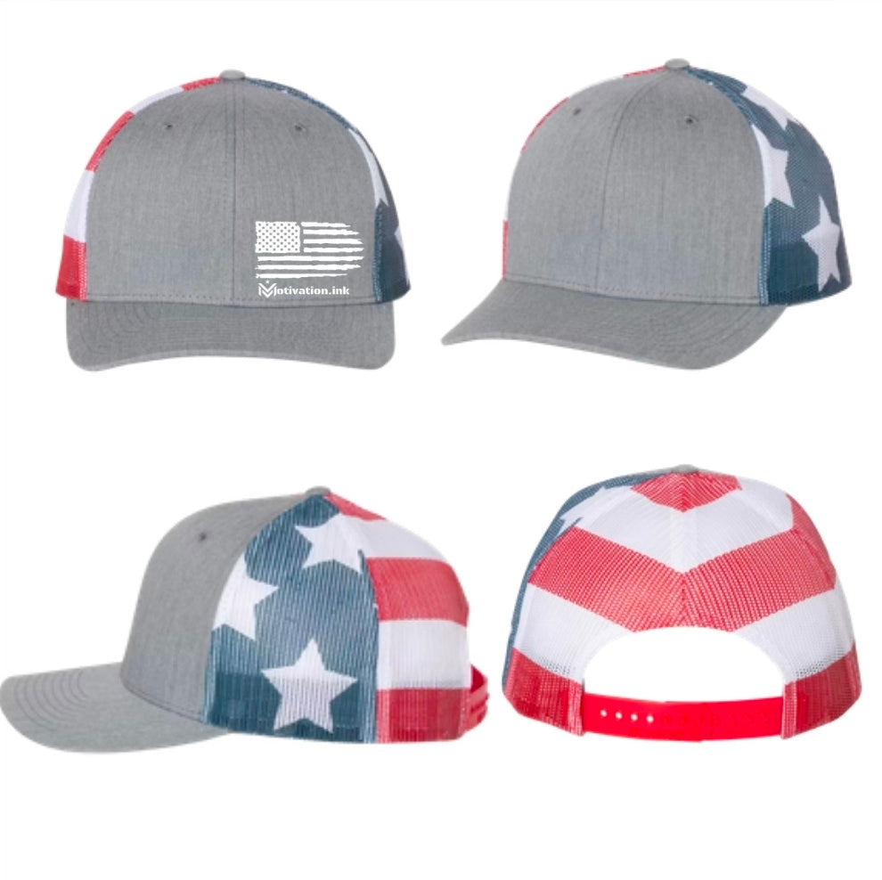 Camo and Flag Hats