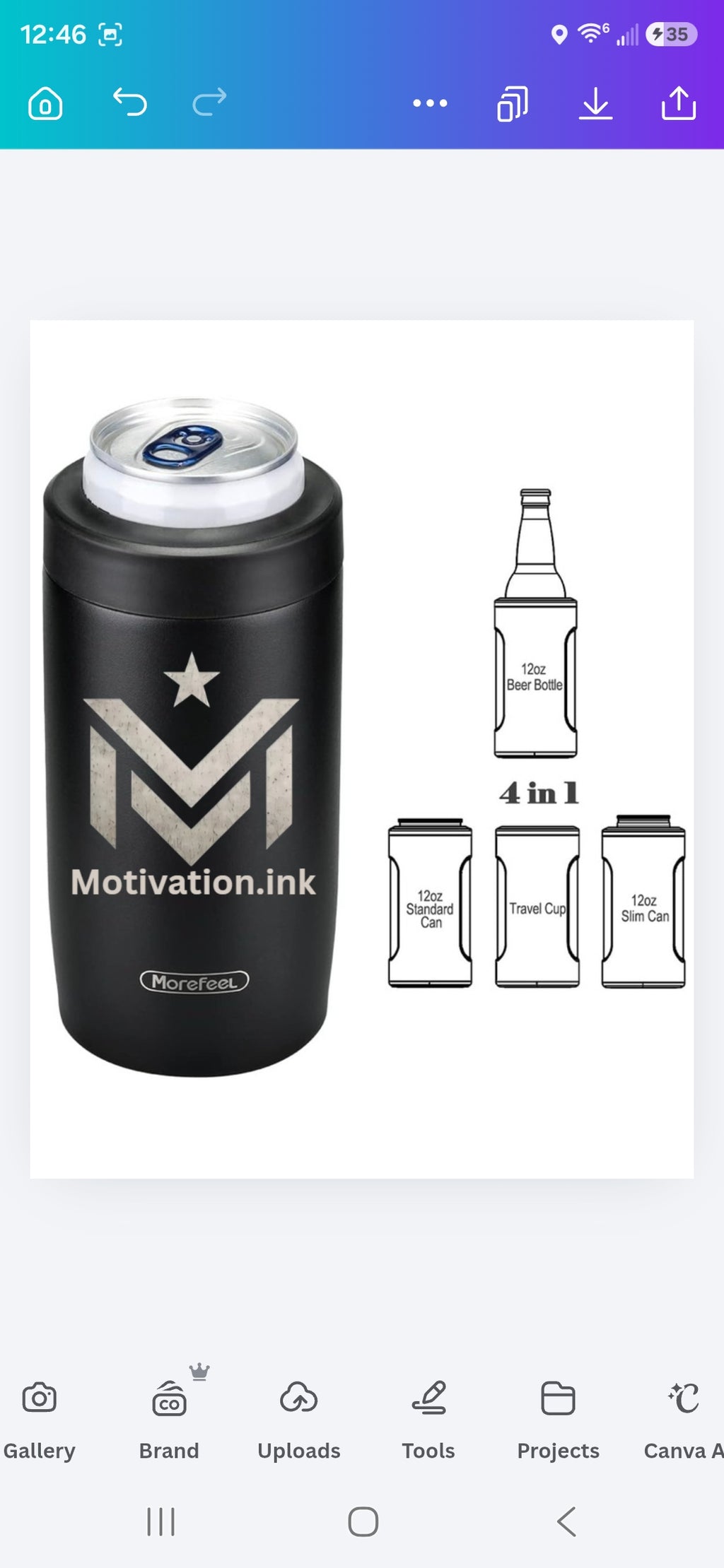 Morefeel 4-in-1 Insulated Can Cooler for 12 oz Cans & Bottles