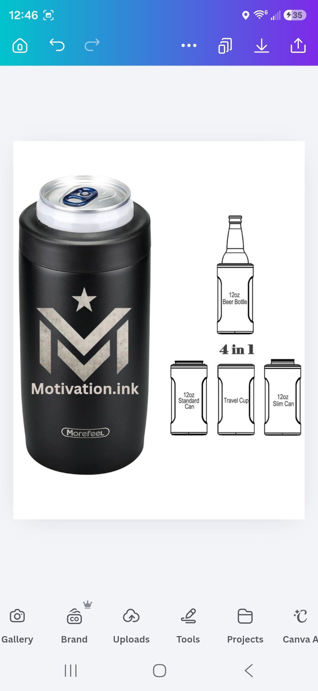 Morefeel 4-in-1 Insulated Can Cooler for 12 oz Cans & Bottles