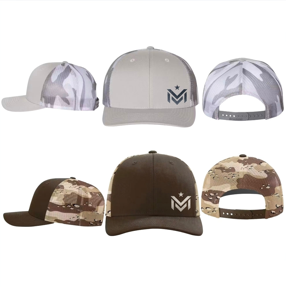 Camo and Flag Hats